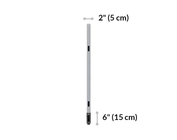 cube panel is two inches wide